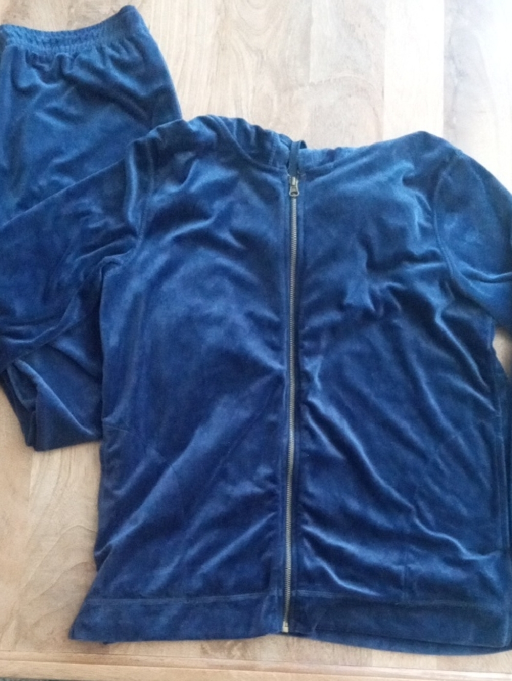 Navy Blue Velour Track Set